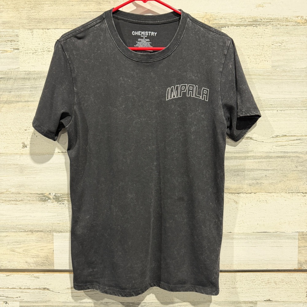 Chemistry T-Shirt Men S Black Impala 1981 Coupe Acid Wash Streetwear EUC